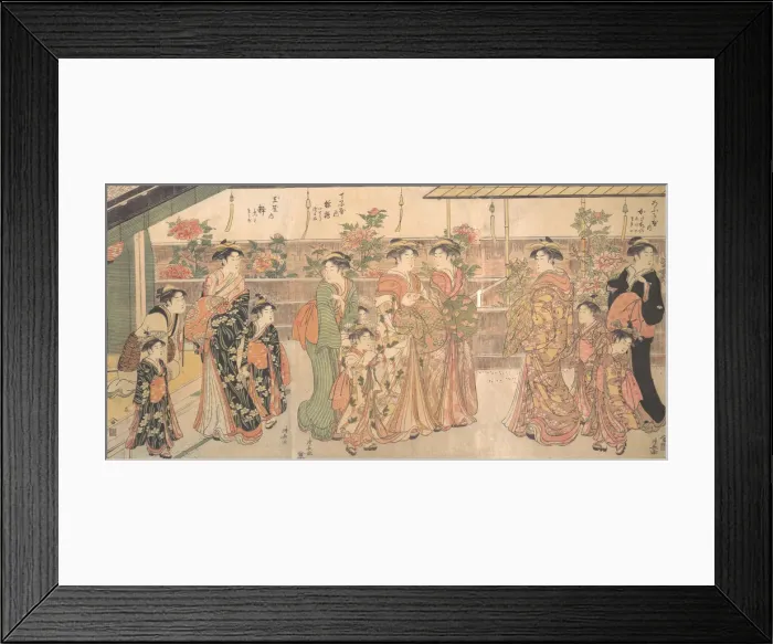 Framed Print : The Peony Show, ca. 1790. Creator: Torii Kiyonaga Framed Print : The Peony Show, ca. 1790. Creator: Torii Kiyonaga