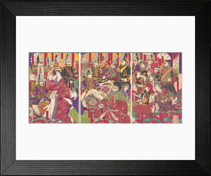 Framed Print : Civil and Military Officers, December 1877. Creator: Toshimasa Framed Print : Civil and Military Officers, December 1877. Creator: Toshimasa