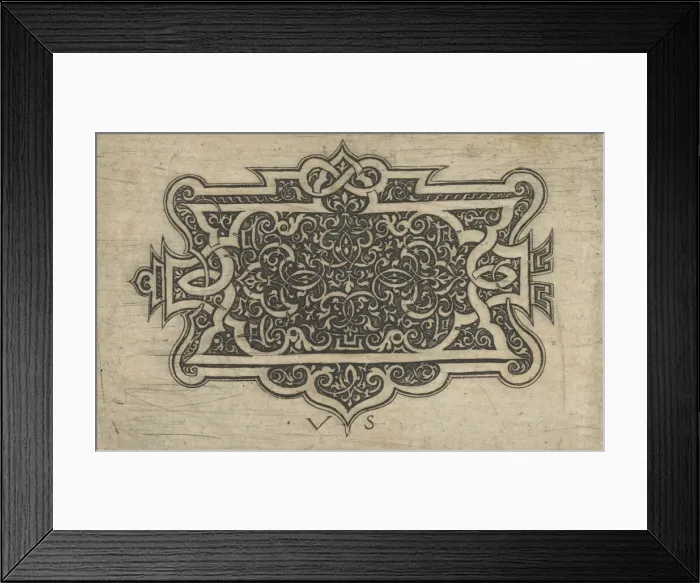 Framed Print : Arabesque Design on Dark Ground, 1534-1562. Creator: Virgil Solis Framed Print : Arabesque Design on Dark Ground, 1534-1562. Creator: Virgil Solis