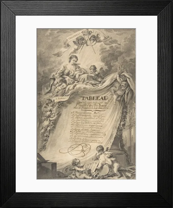 Framed Print : Diploma for the Freemasons of Bordeaux, after Francois Boucher, 1766 Framed Print : Diploma for the Freemasons of Bordeaux, after Francois Boucher, 1766