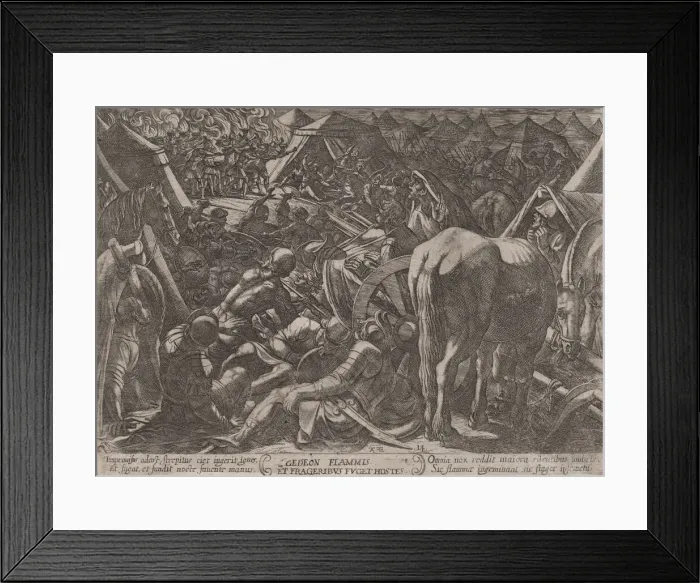 Framed Print : Plate 14: Gideon Terrorizing the Enemy Camp, from The Battles of the Old Tes... ca Framed Print : Plate 14: Gideon Terrorizing the Enemy Camp, from The Battles of the Old Tes... ca