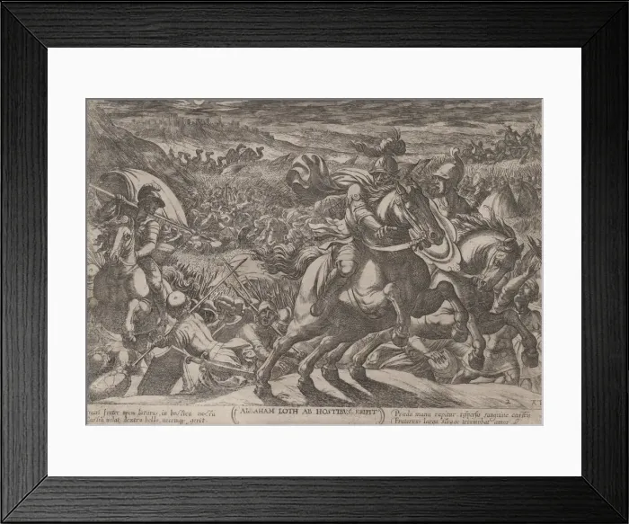 Framed Print : Plate 2: Abraham Liberating His Nephew Lot, from The Battles of the Old Test... ca Framed Print : Plate 2: Abraham Liberating His Nephew Lot, from The Battles of the Old Test... ca