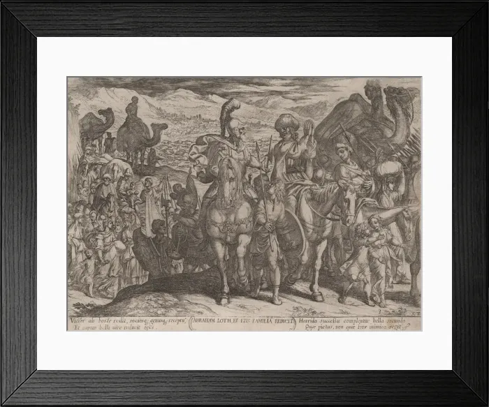 Framed Print : Plate 3: Abraham Taking Lot and His Family to His Own Land, from The Battles... ca Framed Print : Plate 3: Abraham Taking Lot and His Family to His Own Land, from The Battles... ca