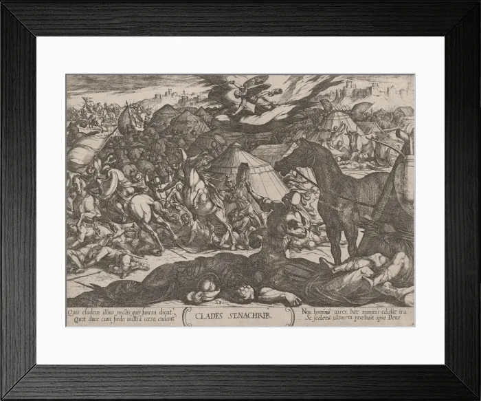 Framed Print : Plate 21: The Angel of the Lord Vanquishing the Army of Sennacherib, from Th... ca Framed Print : Plate 21: The Angel of the Lord Vanquishing the Army of Sennacherib, from Th... ca