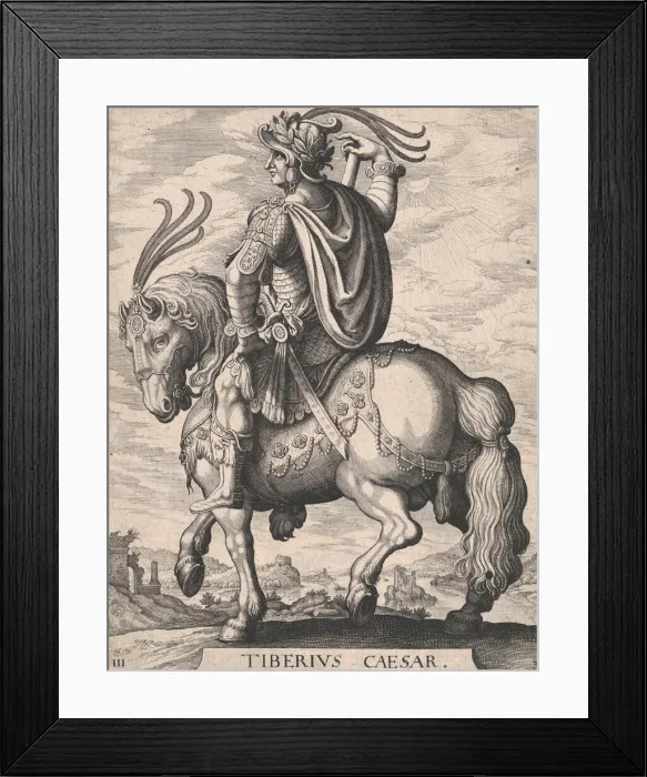 Framed Print : Plate 3: Emperor Tiberius on Horseback, from The First Twelve Roman Caesars, after Te Framed Print : Plate 3: Emperor Tiberius on Horseback, from The First Twelve Roman Caesars, after Te
