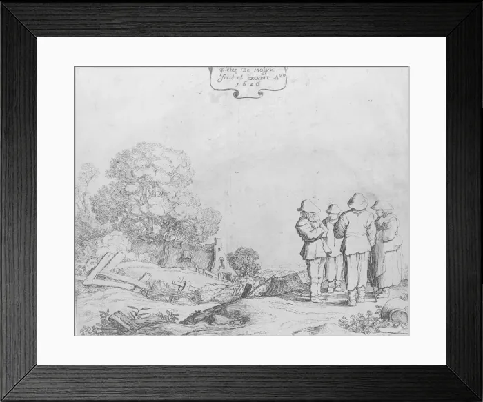 Framed Print : Three Peasants and a Woman, 1626. Creator: Pieter Molijn Framed Print : Three Peasants and a Woman, 1626. Creator: Pieter Molijn