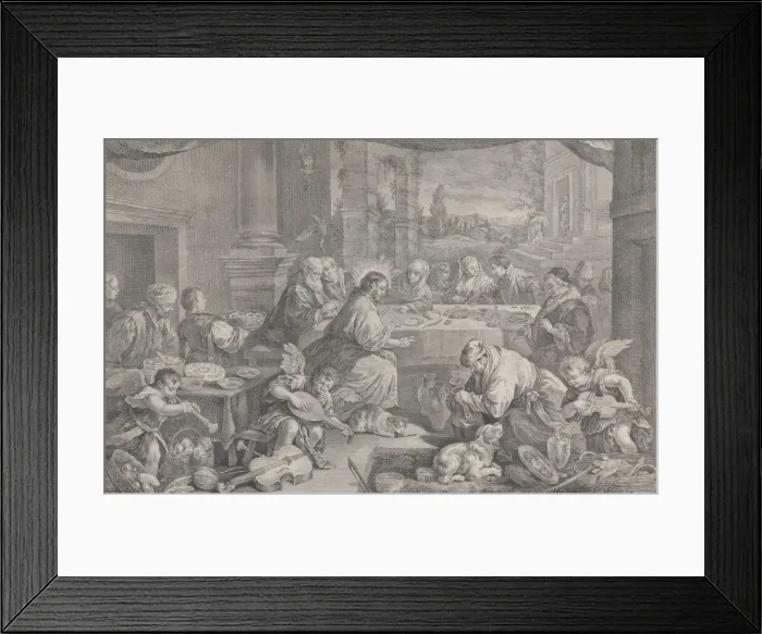 Framed Print : Christ turning turning water into wine at the wedding at Cana, 1743-63 Framed Print : Christ turning turning water into wine at the wedding at Cana, 1743-63