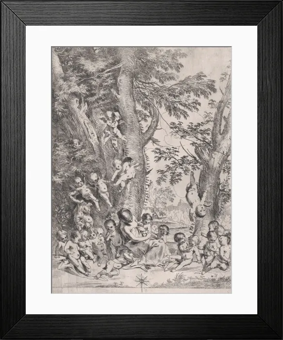 Framed Print : The Garden of Charity, ca. 1631-37. Creator: Pietro Testa Framed Print : The Garden of Charity, ca. 1631-37. Creator: Pietro Testa