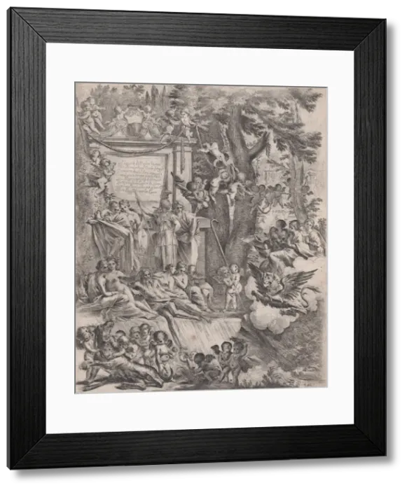 Framed Print : An allegory in honor of the arrival of Cardinal Franciotti as Bishop of Lucca, 1637 Framed Print : An allegory in honor of the arrival of Cardinal Franciotti as Bishop of Lucca, 1637