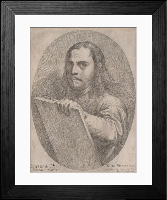 Framed Print : Self-Portrait, ca. 1645. Creator: Pietro Testa Framed Print : Self-Portrait, ca. 1645. Creator: Pietro Testa