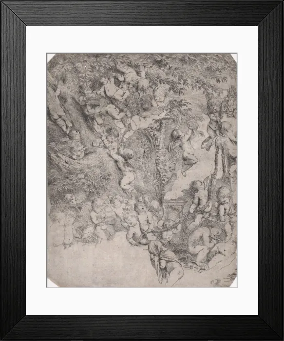 Framed Print : The garden of Venus, proof impression of upper left corner, ca. 1631-37 Framed Print : The garden of Venus, proof impression of upper left corner, ca. 1631-37