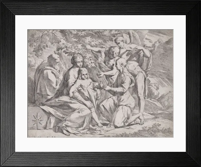 Framed Print : The Holy Family attended by Angels, ca. 1642-44. Creator: Pietro Testa Framed Print : The Holy Family attended by Angels, ca. 1642-44. Creator: Pietro Testa