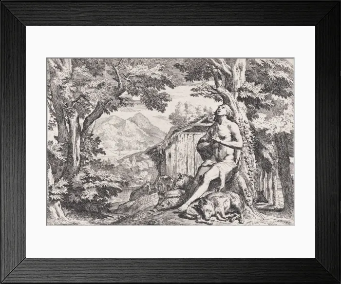 Framed Print : The prodigal son among the swine, from a series of four prints, ca. 1645 Framed Print : The prodigal son among the swine, from a series of four prints, ca. 1645