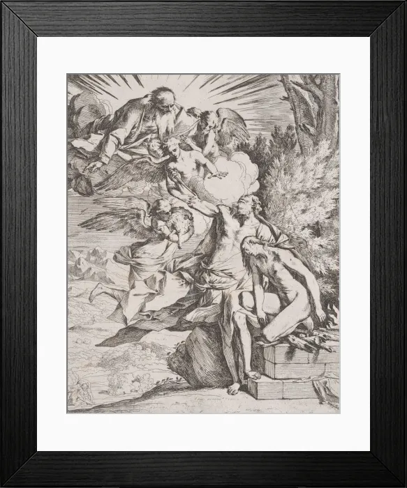Framed Print : The sacrifice of Isaac by his father Abraham, ca. 1640-42. Creator: Pietro Testa Framed Print : The sacrifice of Isaac by his father Abraham, ca. 1640-42. Creator: Pietro Testa