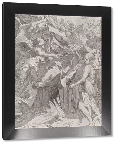 St. Carlo Borromeo surrounded by angels, 1650-70. Creator: Unknown