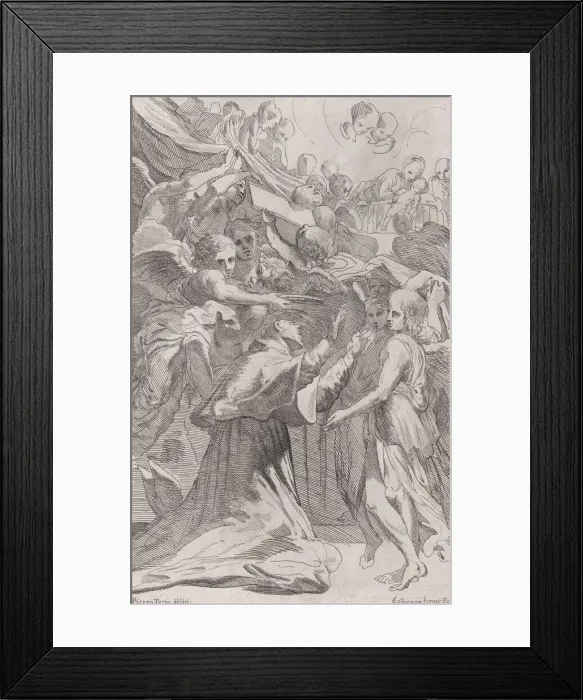 Framed Print : St. Carlo Borromeo surrounded by angels, 1650-70. Creator: Unknown Framed Print : St. Carlo Borromeo surrounded by angels, 1650-70. Creator: Unknown