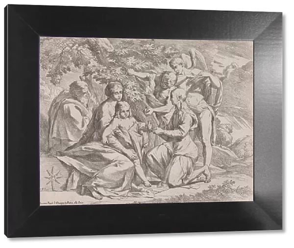 The Holy Family fed by Angels, ca. 1642-44. Creator: Pietro Testa