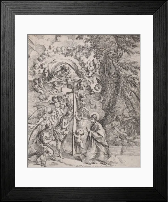 Framed Print : The dream of St Joseph, who is sleeping at the right, the Virgin and Child by a cro Framed Print : The dream of St Joseph, who is sleeping at the right, the Virgin and Child by a cro