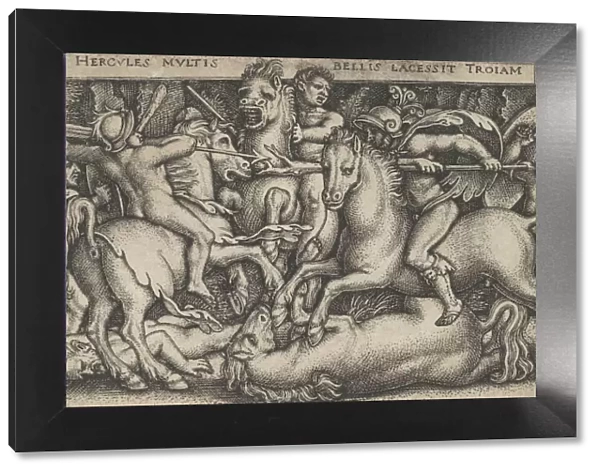 Hercules Fighting Against the Trojans, from The Labors of Hercules, 1545