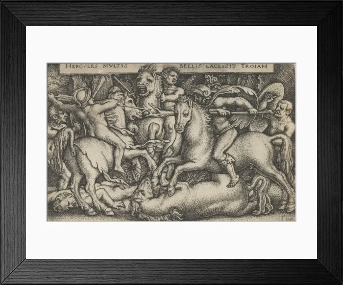 Framed Print : Hercules Fighting Against the Trojans, from The Labors of Hercules, 1545 Framed Print : Hercules Fighting Against the Trojans, from The Labors of Hercules, 1545