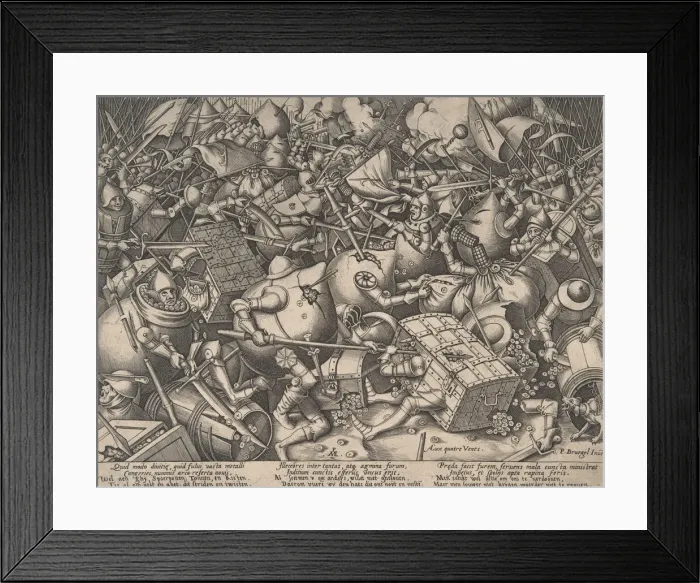 Framed Print : The Battle about Money, after 1570. Creator: Pieter van der Heyden Framed Print : The Battle about Money, after 1570. Creator: Pieter van der Heyden