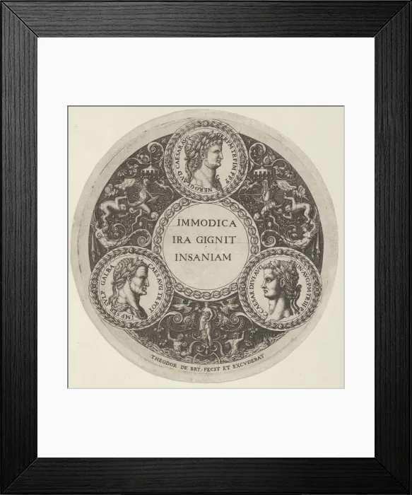 Framed Print : Design for a Dish with Portraits of the Roman Emperors Nero, Galba, and Caligula, ca Framed Print : Design for a Dish with Portraits of the Roman Emperors Nero, Galba, and Caligula, ca