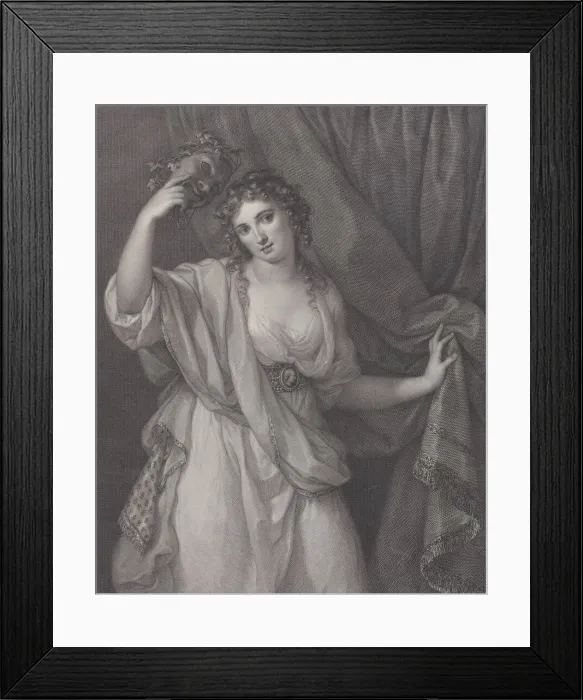 Framed Print : Lady Hamilton as the Comic Muse, Thalia, 1791. Creator: Raphael Morghen Framed Print : Lady Hamilton as the Comic Muse, Thalia, 1791. Creator: Raphael Morghen