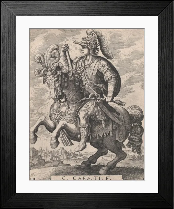 Framed Print : Plate 4: Emperor Gaius on Horseback, from The First Twelve Roman Caesars, after Tempe Framed Print : Plate 4: Emperor Gaius on Horseback, from The First Twelve Roman Caesars, after Tempe