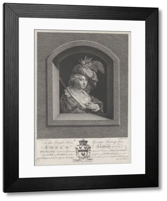 Framed Print : Portrait of Susanna Lunden, sister of Helena Fourment, 1763-66. Creator: William Elliot Framed Print : Portrait of Susanna Lunden, sister of Helena Fourment, 1763-66. Creator: William Elliot