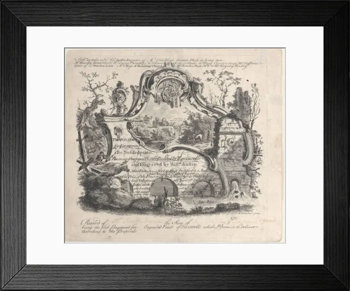 Framed Print : Proposal for Engraving by Subscription From an Original Picture Painted by Zuccarelle Framed Print : Proposal for Engraving by Subscription From an Original Picture Painted by Zuccarelle