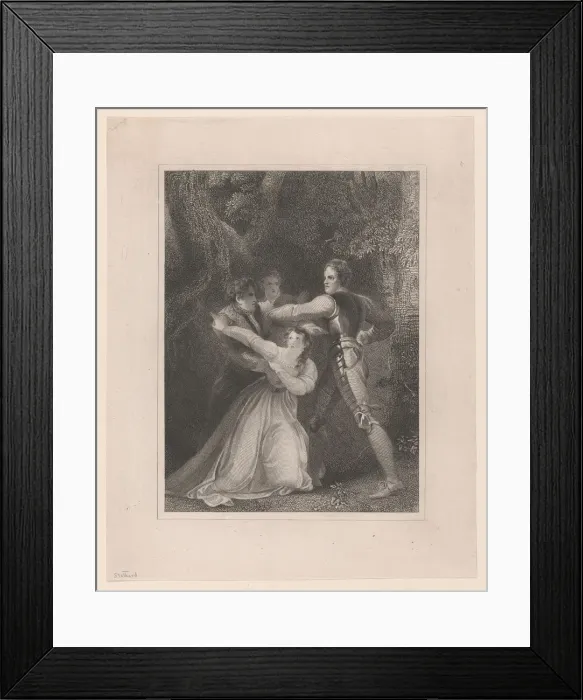 Framed Print : Two Gentlemen of Verona (Shakespeare, Act V, Scene IV), 1823. Creator: William Henry Watt Framed Print : Two Gentlemen of Verona (Shakespeare, Act V, Scene IV), 1823. Creator: William Henry Watt