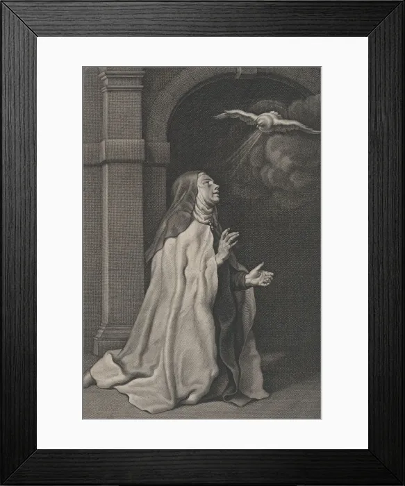 Framed Print : Saint Teresa of Avilas Vision of the Dove, ca. 1650. Creator: Pierre Louis van Schuppen Framed Print : Saint Teresa of Avilas Vision of the Dove, ca. 1650. Creator: Pierre Louis van Schuppen
