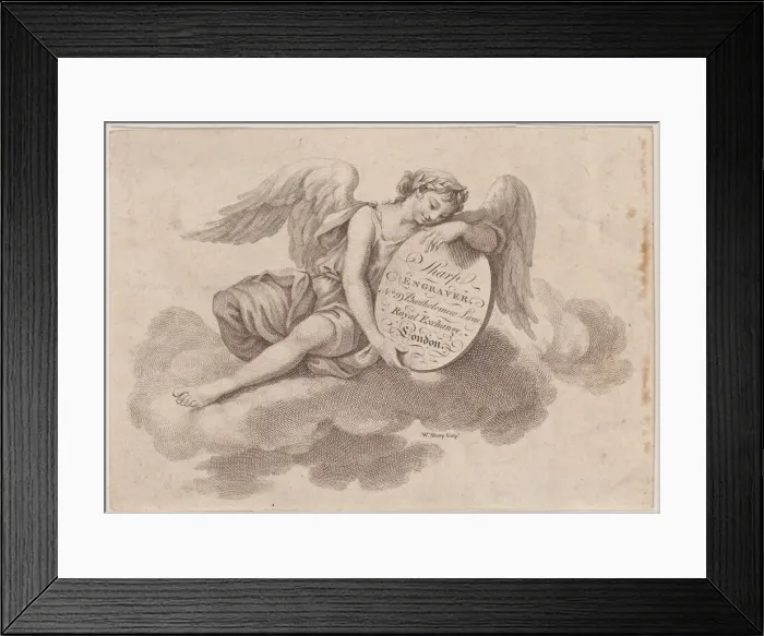 Framed Print : Trade Card for William Sharp, Engraver, 18th century. Creator: William Sharp Framed Print : Trade Card for William Sharp, Engraver, 18th century. Creator: William Sharp