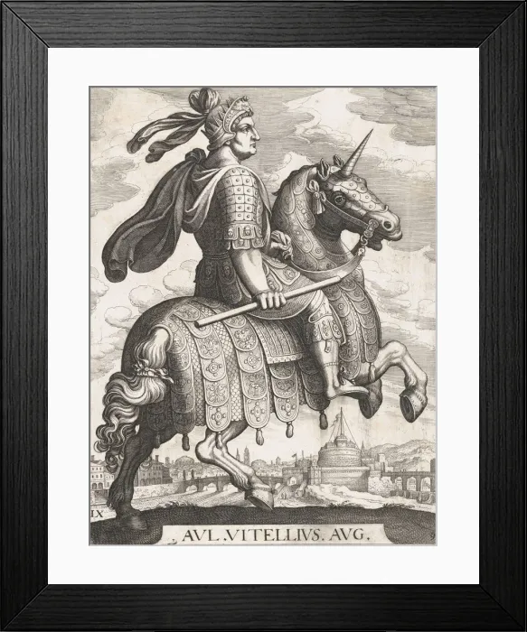 Framed Print : Plate 9: Emperor Vitellius on Horseback, from The First Twelve Roman Caesars after Te Framed Print : Plate 9: Emperor Vitellius on Horseback, from The First Twelve Roman Caesars after Te