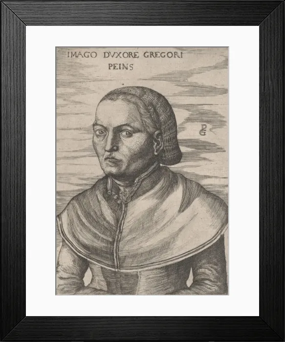 Framed Print : Portrait of the Wife of Georg Pencz (Imago D uxore Gregori Peins). Creator: Unknown Framed Print : Portrait of the Wife of Georg Pencz (Imago D uxore Gregori Peins). Creator: Unknown