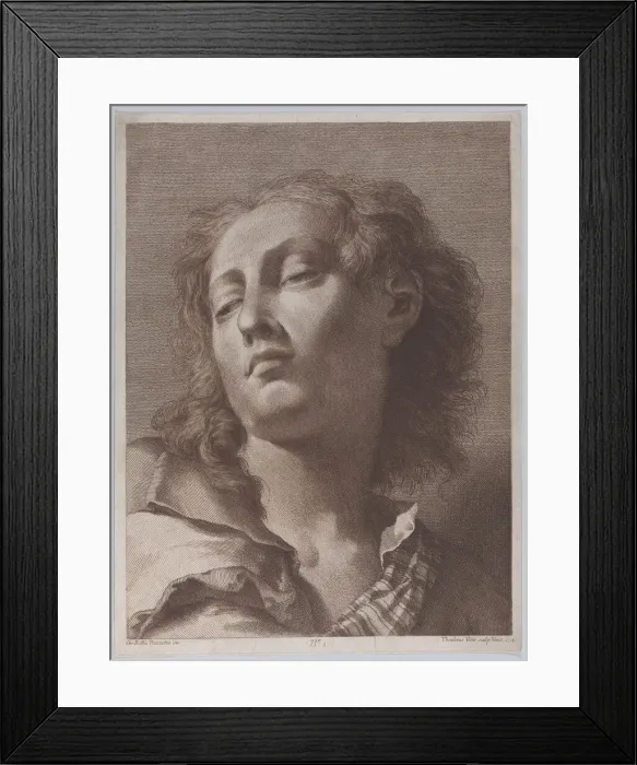 Framed Print : Head of a young man looking upwards; after Giovanni Battista Piazzetta, 1774 Framed Print : Head of a young man looking upwards; after Giovanni Battista Piazzetta, 1774