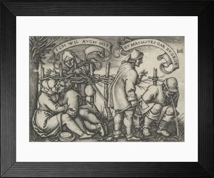 Framed Print : Peasants Behind the Hedge, from The Peasants Feast or the Twelve Months, 1546-47 Framed Print : Peasants Behind the Hedge, from The Peasants Feast or the Twelve Months, 1546-47
