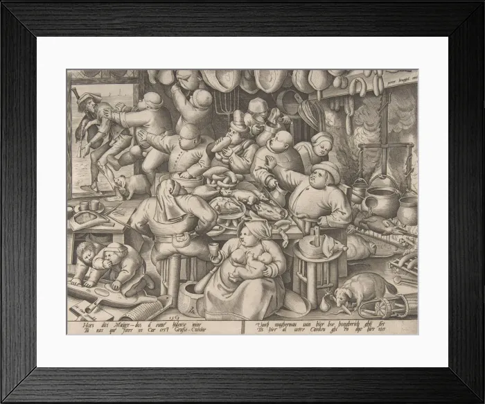 Framed Print : The Fat Kitchen, 1563. Creator: Pieter van der Heyden Framed Print : The Fat Kitchen, 1563. Creator: Pieter van der Heyden