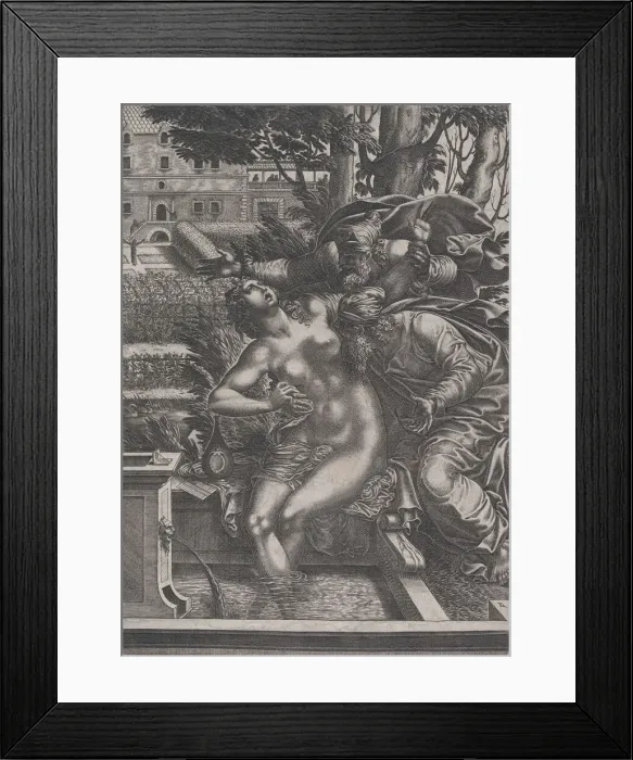 Framed Print : Susanna and the Elders. Creator: Rene Boyvin Framed Print : Susanna and the Elders. Creator: Rene Boyvin