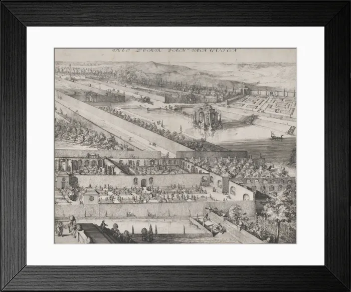 Framed Print : Detail of the Park at Enghien (right half), 1685. Creator: Romeyn de Hooghe Framed Print : Detail of the Park at Enghien (right half), 1685. Creator: Romeyn de Hooghe
