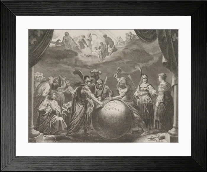 Framed Print : Plate 12: Allegory on the Discord in France, from Caspar Barlaeus Framed Print : Plate 12: Allegory on the Discord in France, from Caspar Barlaeus