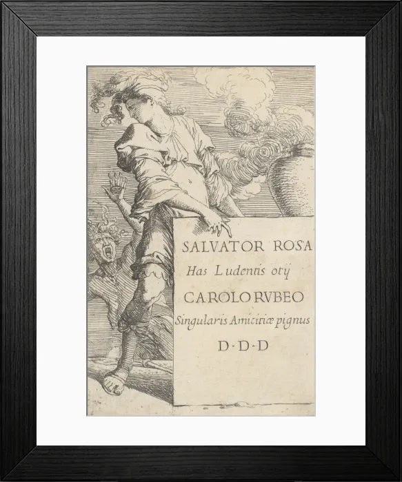 Framed Print : Frontispiece for the series of Figurine, ca. 1656-1657. Creator: Salvator Rosa Framed Print : Frontispiece for the series of Figurine, ca. 1656-1657. Creator: Salvator Rosa