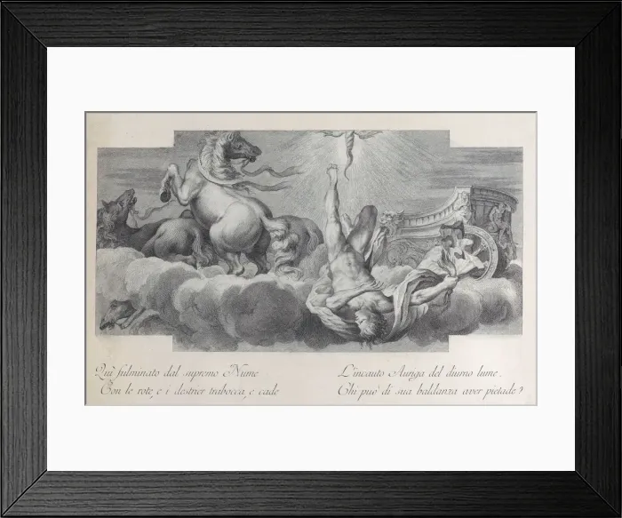 Framed Print : Plate 34: Auriga, the charioteer, falls from the chariot at center Framed Print : Plate 34: Auriga, the charioteer, falls from the chariot at center