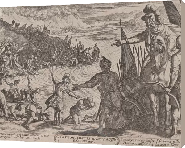 Plate 13: Gideon Choosing his Soldiers, from The Battles of the Old Testamen... ca