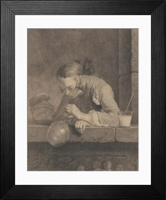 Framed Print : Soap Bubbles, 1739. Creator: Pierre Filloeul Framed Print : Soap Bubbles, 1739. Creator: Pierre Filloeul