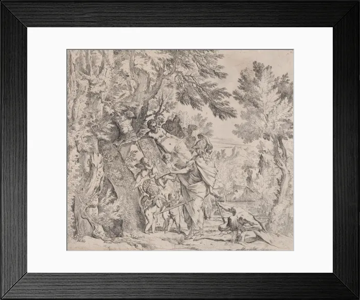 Framed Print : Venus giving arms to Aeneas, ca. 1638-40. Creator: Pietro Testa Framed Print : Venus giving arms to Aeneas, ca. 1638-40. Creator: Pietro Testa