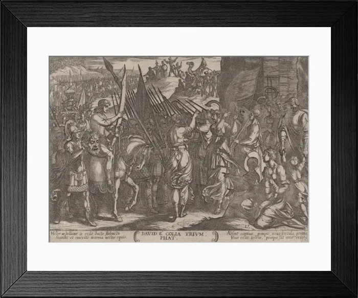 Framed Print : Plate 17: David Returning in Triumph with the Head of Goliath, from The Batt... ca Framed Print : Plate 17: David Returning in Triumph with the Head of Goliath, from The Batt... ca