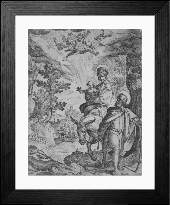 Framed Print : The Flight into Egypt. Creator: Antonio Tempesta Framed Print : The Flight into Egypt. Creator: Antonio Tempesta