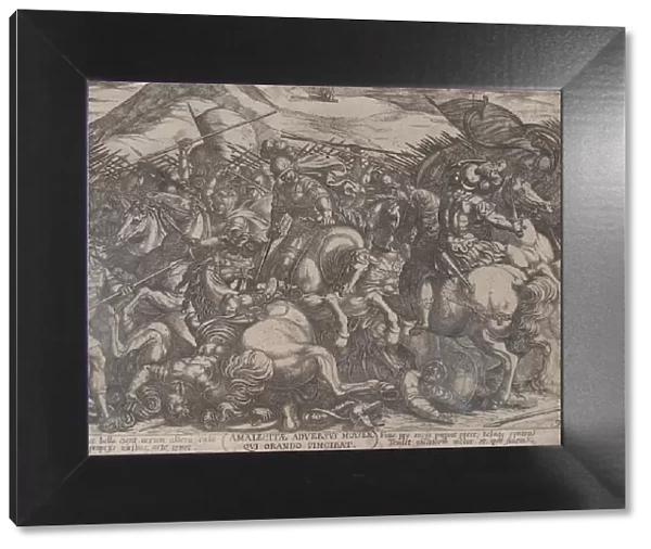 Plate 9: The Israelites Battling the Amalekites, from The Battles of the Old... ca