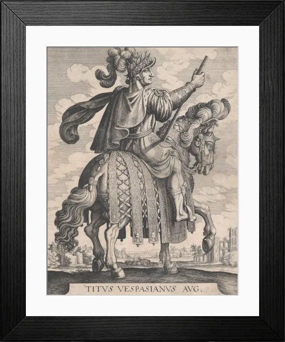 Framed Print : Plate 10: Emperor Titus on Horseback, from The First Twelve Roman Caesars after Tempe Framed Print : Plate 10: Emperor Titus on Horseback, from The First Twelve Roman Caesars after Tempe